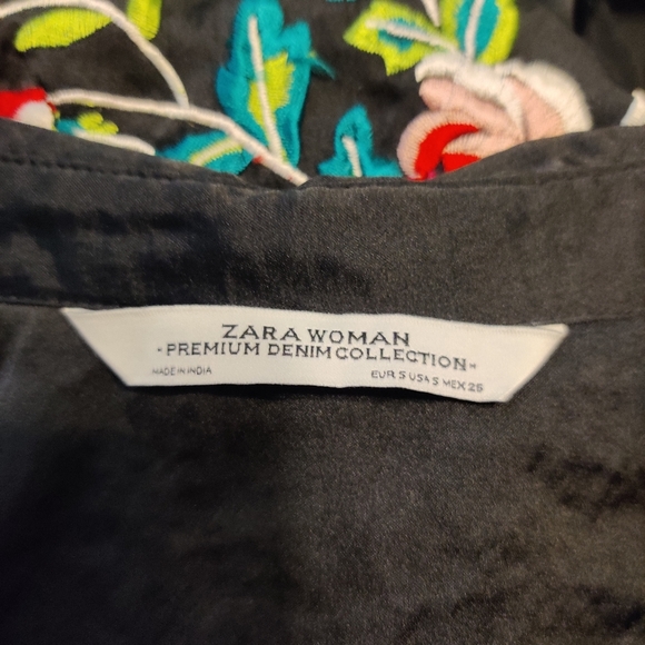 Zara Woman Embroidered Button-up Tunic- Sz S - Picture 9 of 9